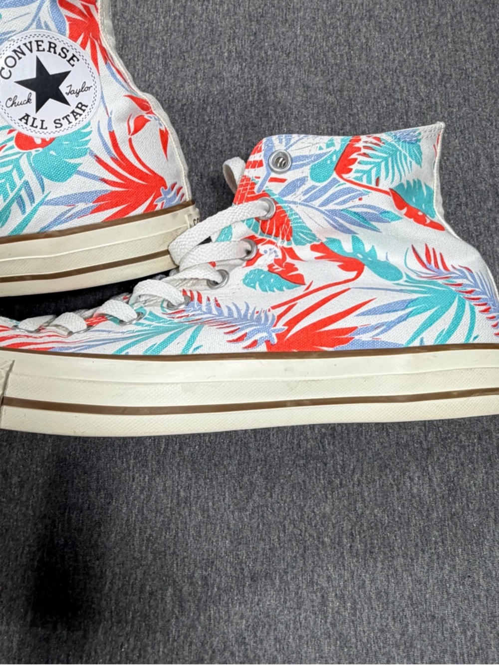 Converse All Star Chuck Taylor High Top Sneakers Tropical Print Mens Size 10 - Picture 3 of 10